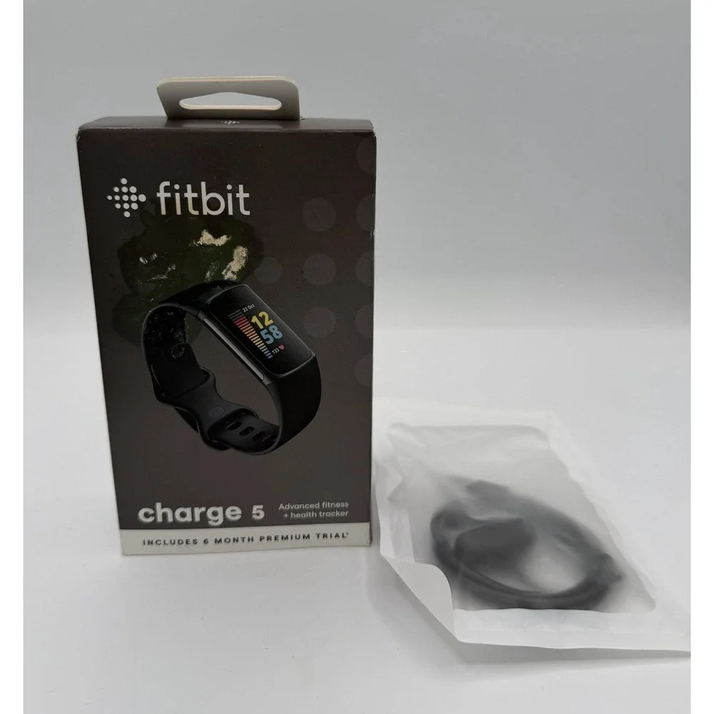 Fitbit Charge 5 Activity Tracker - Black Tested New Charger No charging box